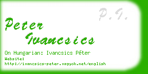 peter ivancsics business card
